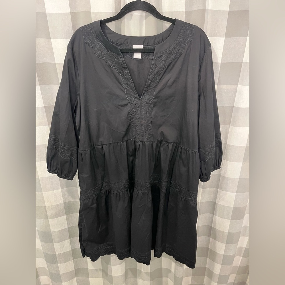 Chico's Black Lace Detail Garment